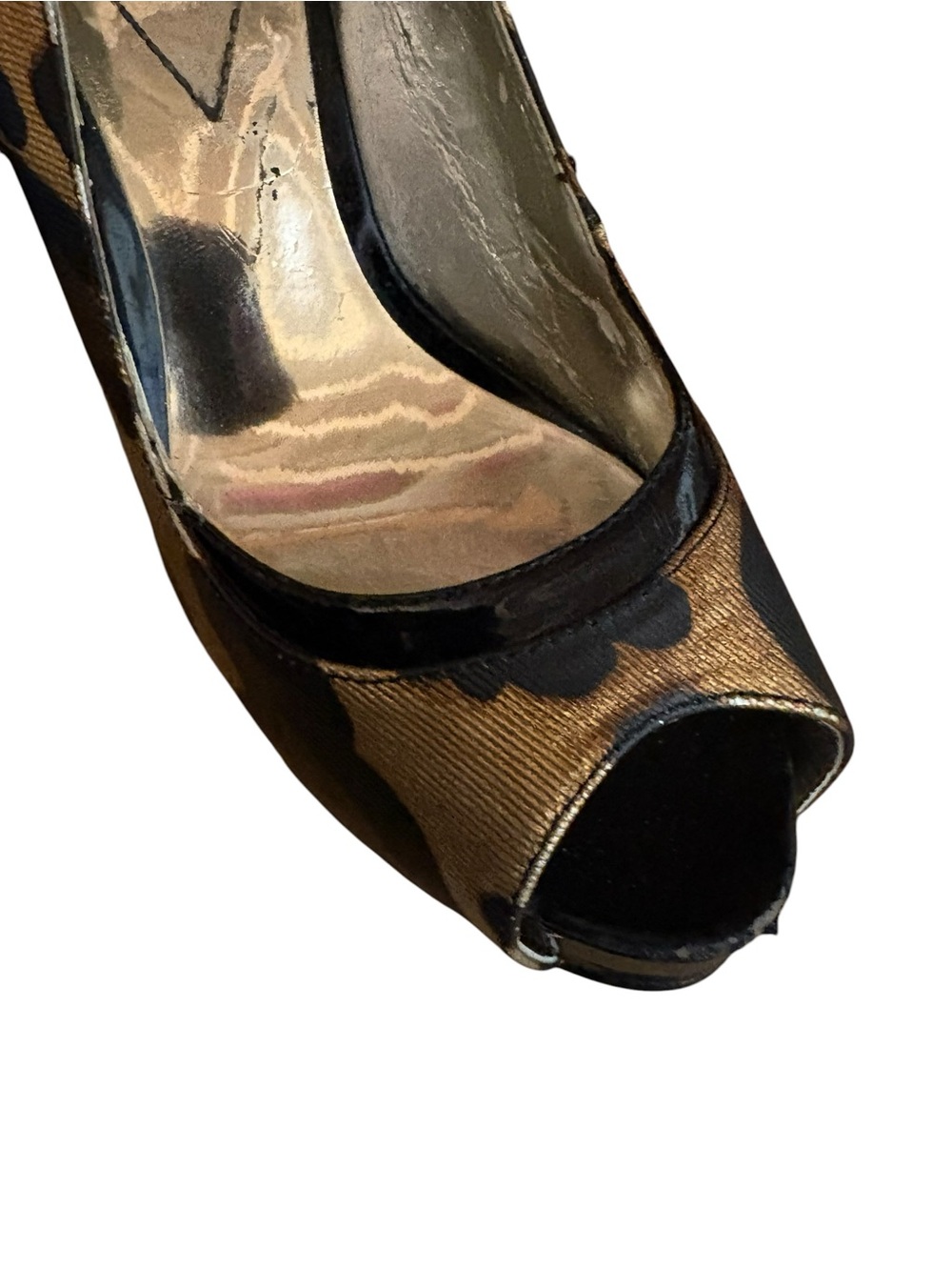 GUESS Vintage Leopard Patent Leather Platform Slingback Heels - Picture 13 of 16